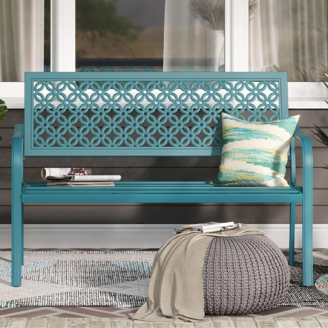 Red Barrel Studio Powder Coated Steel Garden Bench