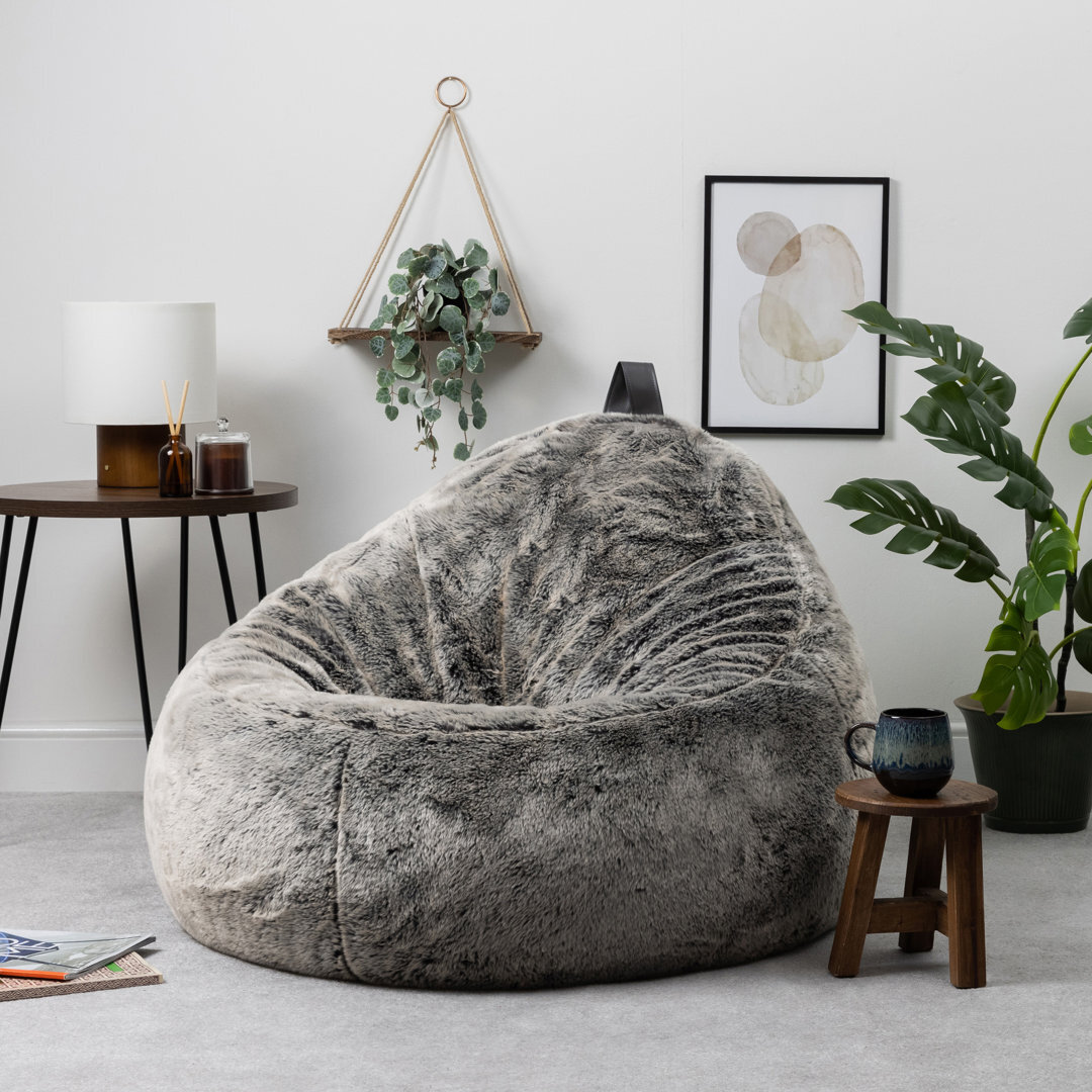 Casswell Cocoon Faux Fur Fluffy Bean Bag Chair by Wayfair