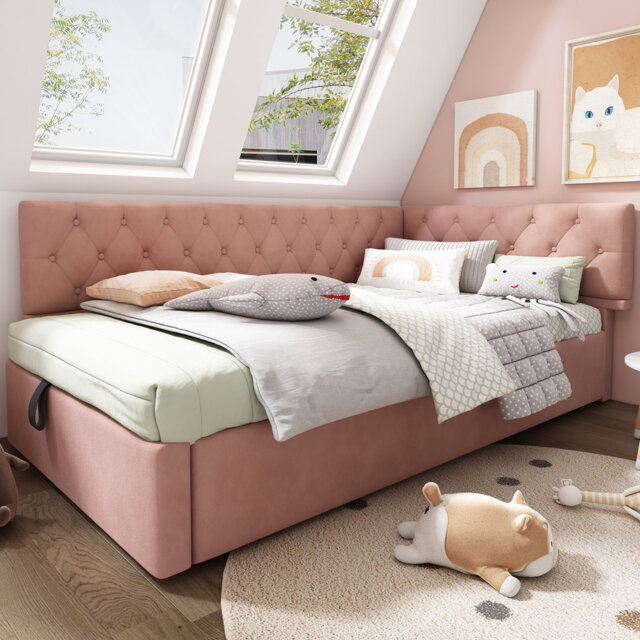 3ft Storage Bed Daybed Velvet