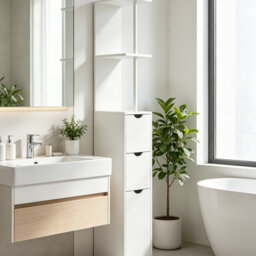 MDF / Particle Board Freestanding Linen Cabinet