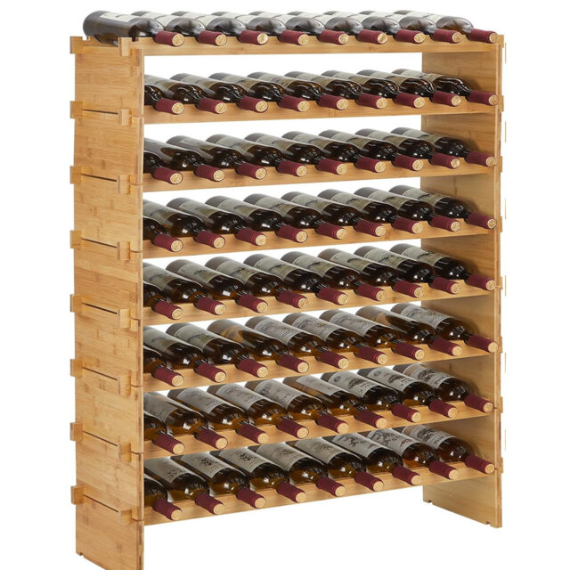 Floor Wine Bottle Rack Brown