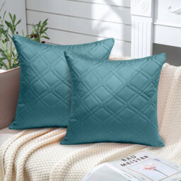 Diamond Pattern Velvet Cushion Covers, Set of 2 – Textured Plush Scatter Pillow Covers for Sofa, Bed & Living Room
