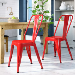 46cm H Metal Stacking Side Chair