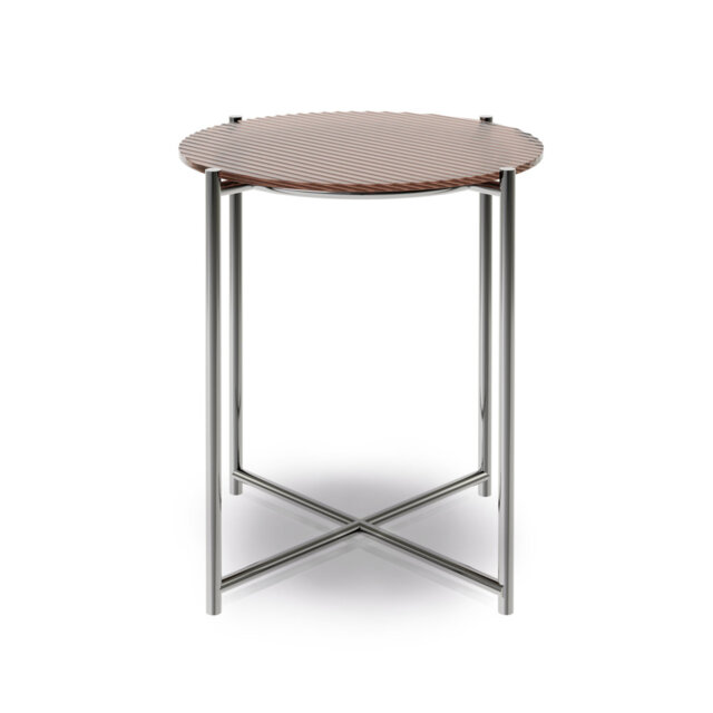 Alurta Glass Top Cross Legs End Table
