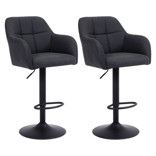 Adjustable Bar Stools with Armrests and Matte Base for Kitchen Island
