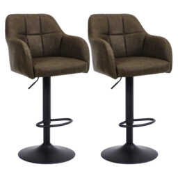 Adjustable Bar Stools with Armrests and Matte Base for Kitchen Island