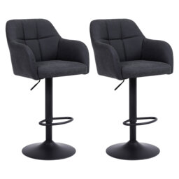 Adjustable Bar Stools with Armrests and Matte Base for Kitchen Island