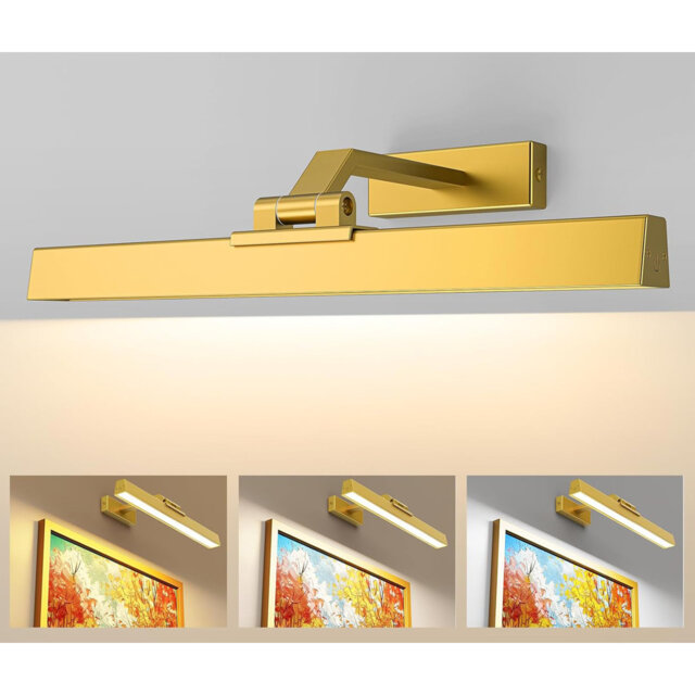 1 - Light Battery Operated Dimmable LED Wall Mounted Picture Light with Remote