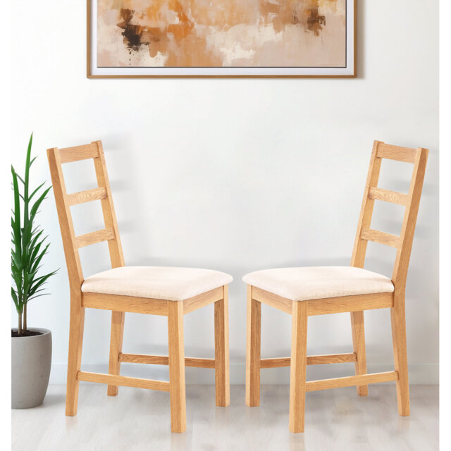 47cm H Fabric Upholstered Ladder Back Side Chair