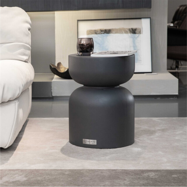 CHRONOS Side Table Small Concrete Round End Table 35 x 35 x 47 cm