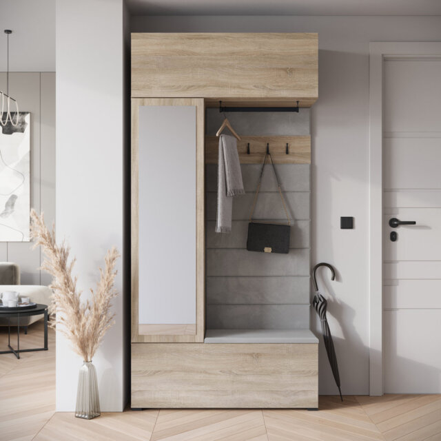Hall Tree 115cm Wide with Shoe Storage