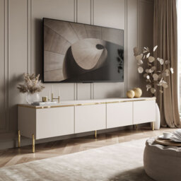 Bethsaida Cashmere TV Stand 200cm with Gold Legs