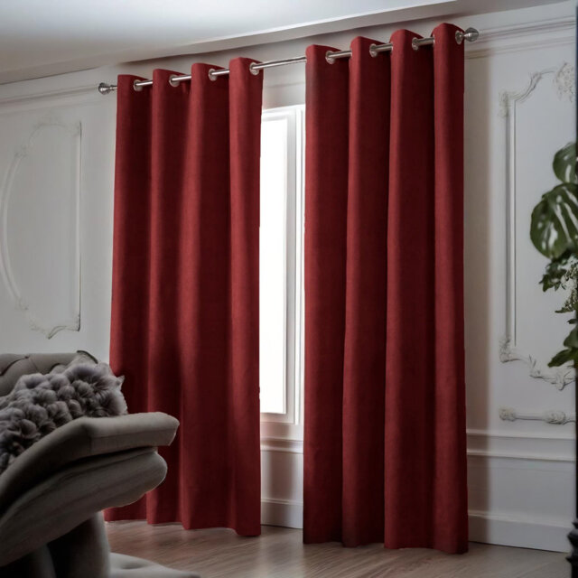 Nalaiyah Velvet Chenille Eyelet Curtains