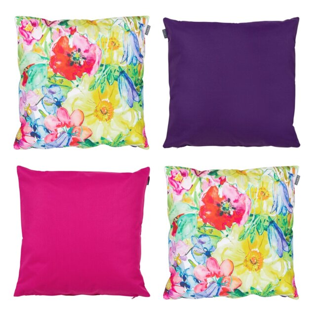 Indoor / Outdoor Floral Multi Square Cushion
