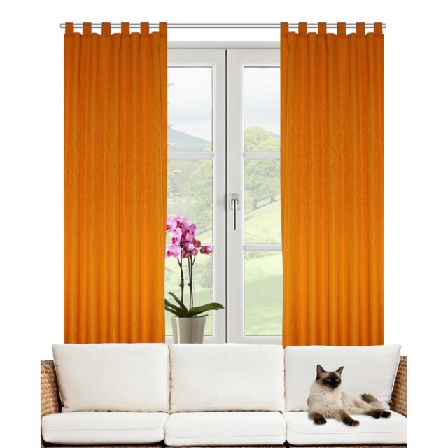Friedland Synthetic Tab Top Curtain Pair, Opaque