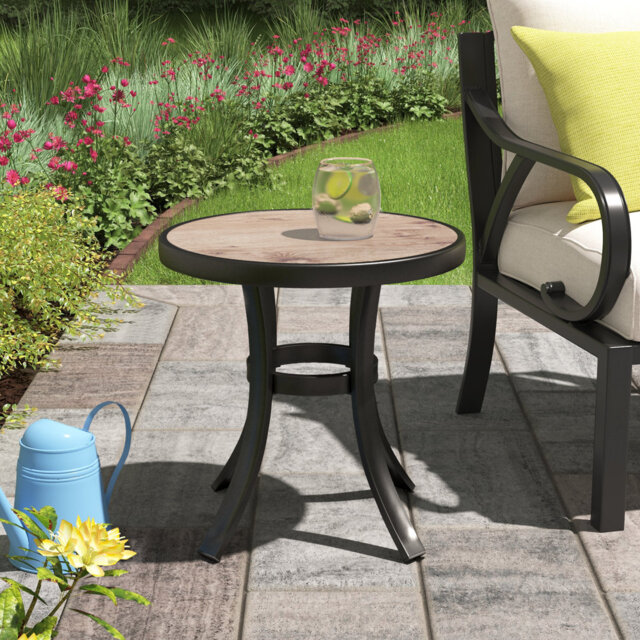 Round Metal Outdoor Dining Table , 48.3cm cm W 48.3cm cm D