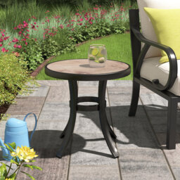 Round Metal Outdoor Dining Table , 48.3cm cm W 48.3cm cm D