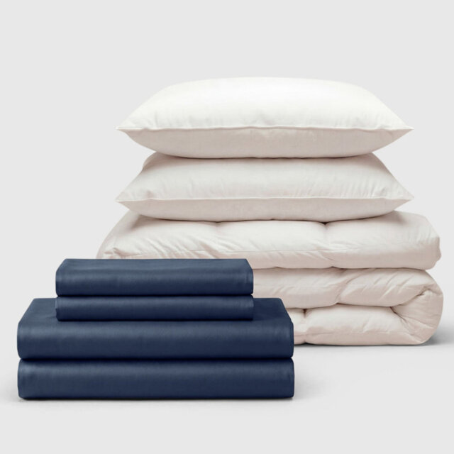 100% Cotton Sateen 460 Thread Count Bedding Set with Duvet and 2 Pillows