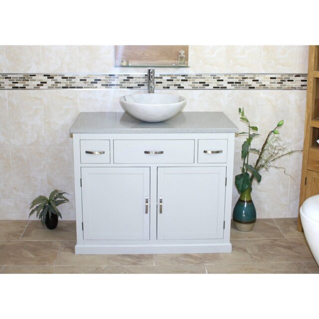 Rodger 1000mm Single Bathroom Vanity with Vessel Stone Basin
