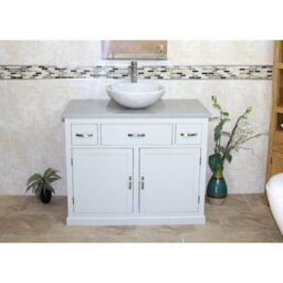 Rodger 1000mm Single Bathroom Vanity with Vessel Stone Basin