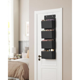 Over Door Storage Organiser, Wardrobe Storage Organiser, Behind Door Hanging Organiser, 4 Pockets, For Bedroom, Office, Pantry, Kitchen, 12 X 33.5 X 1