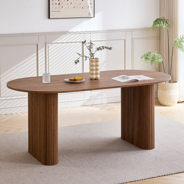 Nordic Minimalist Dining Table - Oval Table - Dark Brown - For 6-8 People - 180 X 76 Cm (L X H)