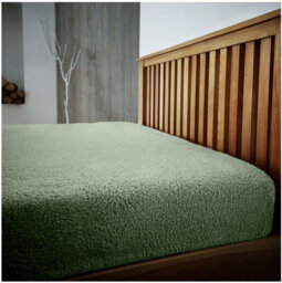 Teddy Fleece Fitted Sheet with 25cm Deep Pocket, Soft Warm Thermal Bedding, Elasticated Easy Care Mattress Cover for Cosy Comfort
