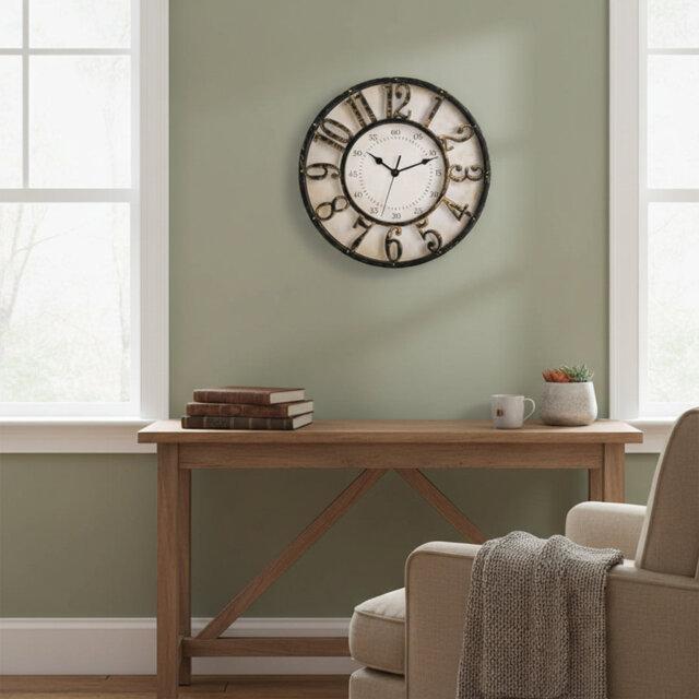 Silent 12-Inch Retro Wall Clock