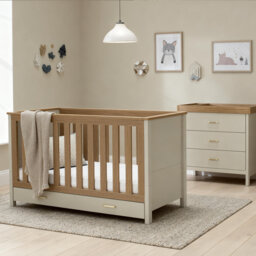 Babymore Mira 2 Piece Nursery Room Set - Cashmere Warm Oak