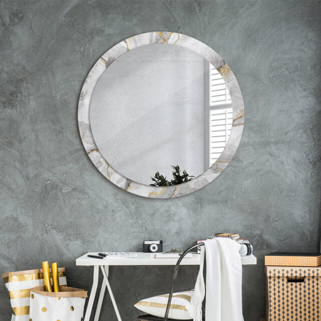 Huldar Round Glass Framed Wall Mounted Accent Mirror