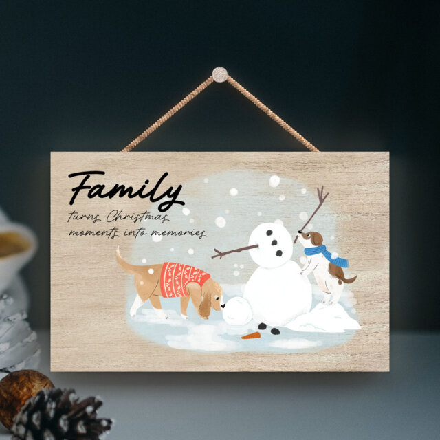 Family Santa Paws Wooden Plaque Vivid Squid Wholesale Wall Decor