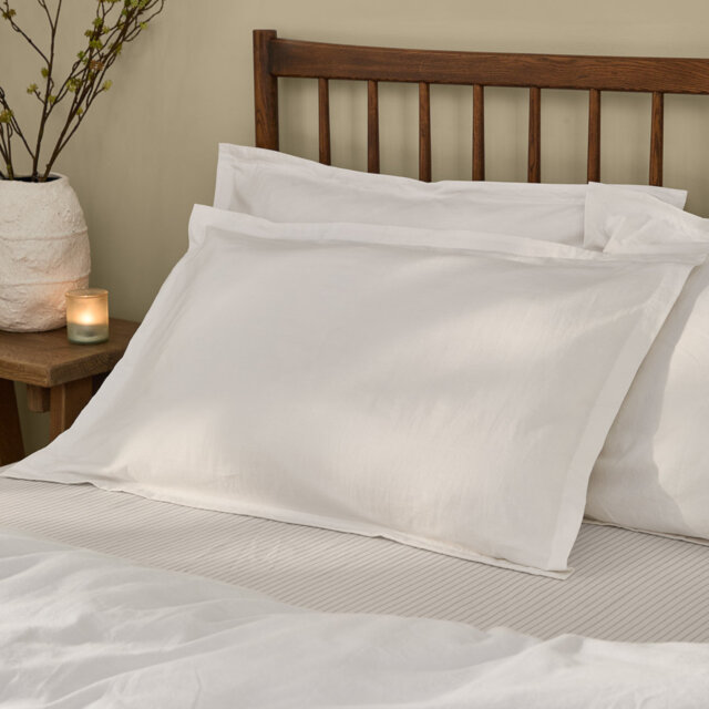 Hebden Washed Cotton Oxford Pillowcase Pair