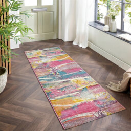 Abstract Machine Woven Light Multicolour Area Rug