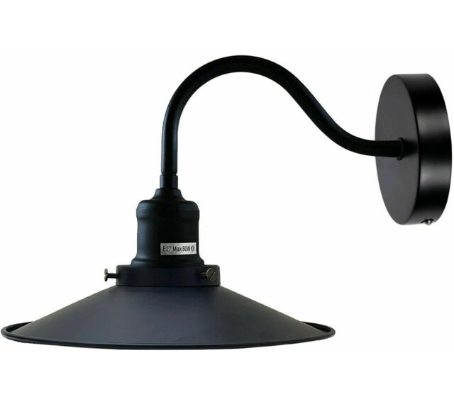 Vintage Swan Neck Wall Sconce Light Fittings Metal Pluto Shade Shape Indoor wall Light for Bedroom Dining Room Foyer Garage Guestroom and Kitchen