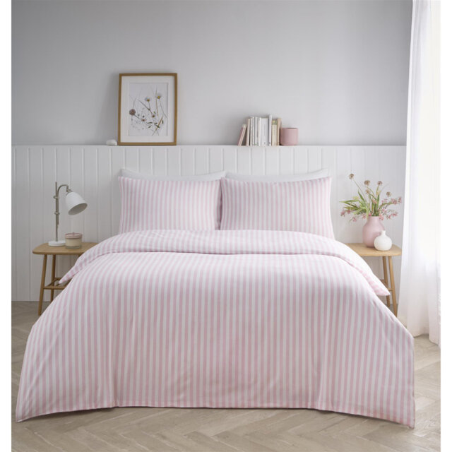 Cotton Blend Striped Duvet Cover Set