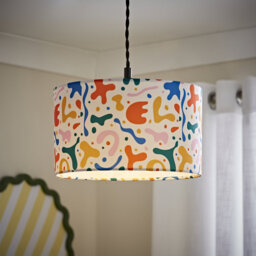 15cm H Linen Blend Drum Lamp Shade ( Clip On ) in Cream