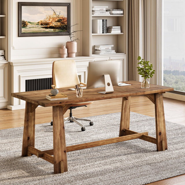 Solid Wood Computer Desk for 6