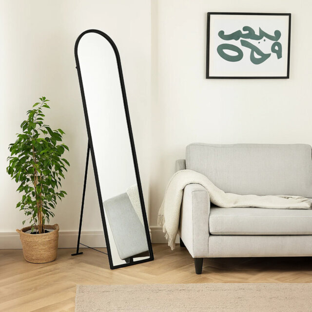 Alawna Gold Finish Floor Mirror