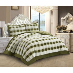 Polyester Geometric Bedspread with Pillow Shams Included