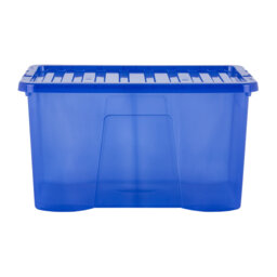Wham Crystal 60L Plastic Storage Boxes Tint Dusky