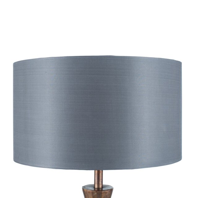 Hindenach 20cm H Silk Drum Lamp Shade ( Screw On ) in Steel Grey