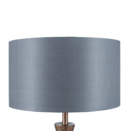 Hindenach 20cm H Silk Drum Lamp Shade ( Screw On ) in Steel Grey