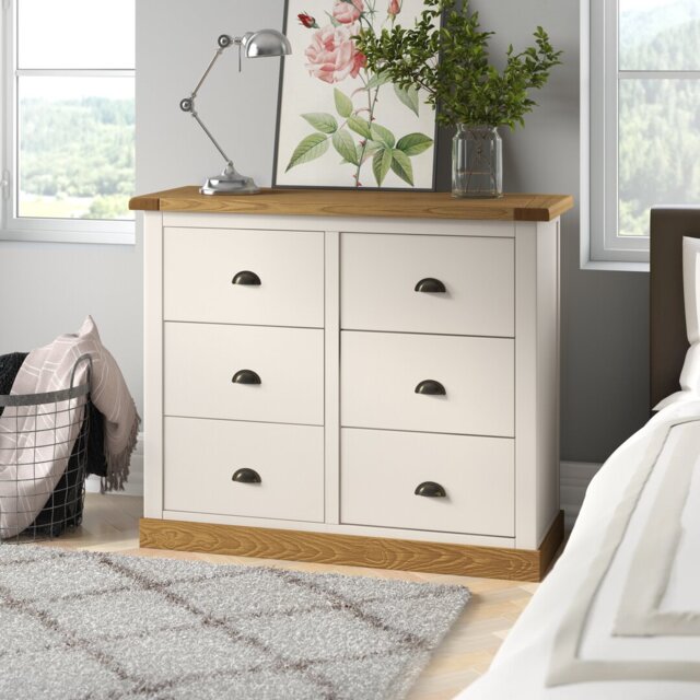 6 Drawer 110cm W Double Dresser
