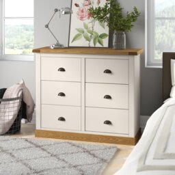 6 Drawer 110cm W Double Dresser