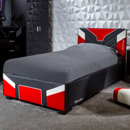 X Rocker Cerberus Single Ottoman Gaming Bed - Red