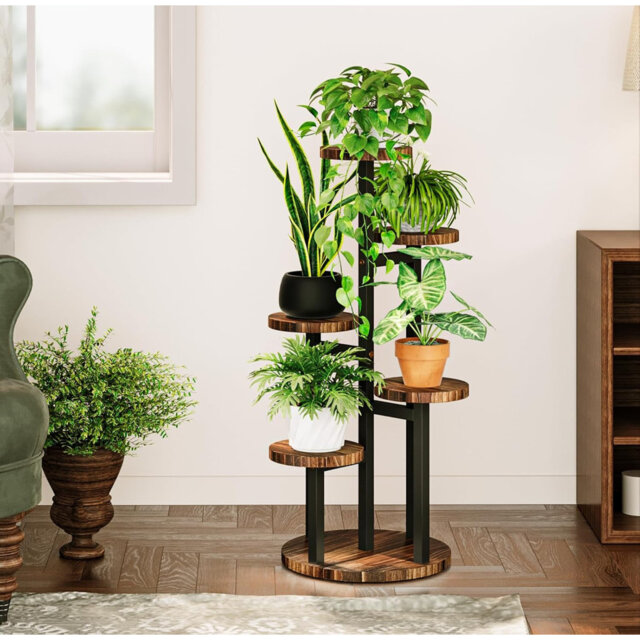 5 Tier Plant Stand Indoor, Tiered Small Flower Stand for Patio Garden Balcony Living Room Bedroom