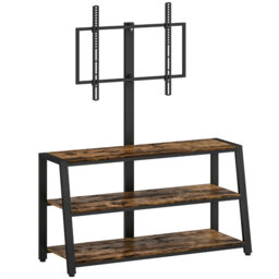 TV Stand, with Swivel Bracket 108*41*135 cm Steel 1 Piece TV Stand Rustic Brown with Swivel Bracket