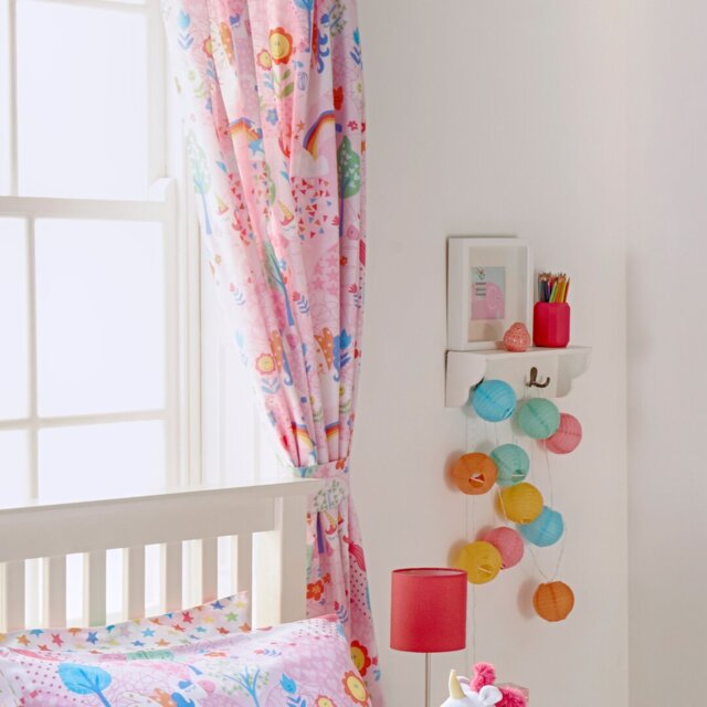 Glenda Unicorn Pencil Pleat Semi-Sheer Curtains