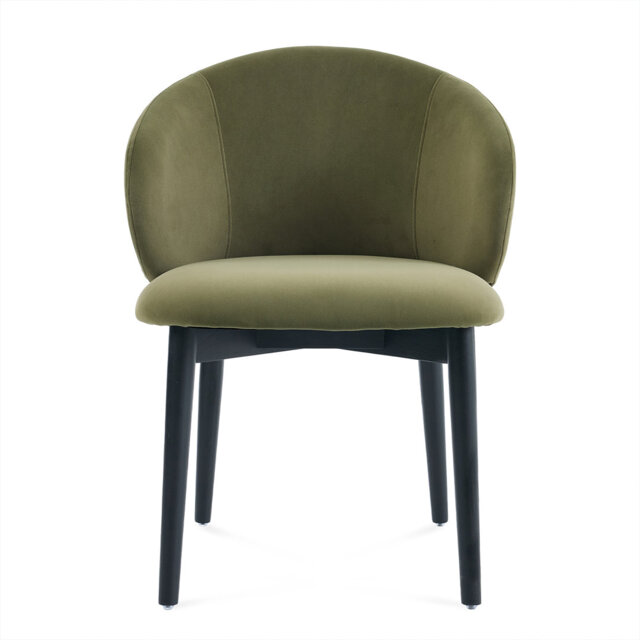 Clifton Velvet Fabric Walnut Effect Solid Wooden Frame Dining Chair