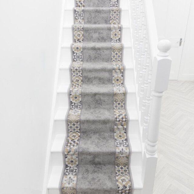 Murcia Grey Stair Runner – Hardwearing, Non-Slip & Durable Carpet for Stairs & Staircases, Multiple Lengths